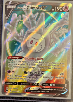 Pokemon TCG Galarian Cursola V ~ Champions Path ~ Full Art Ultra Rare HOLO - Image 1