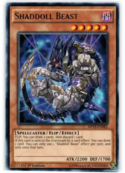 Yugioh! LP Shaddoll Beast - MP15-EN082 - Rare - 1st Edition Lightly Played, Engl - Image 1