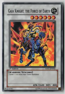 Yugioh Gaia Knight, the Force of Earth 5DS1-EN042 1st Ed Super Rare NM - Image 1
