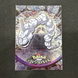 Topps Pokemon Card TV Series 2 Chrome Foil Blue Logo 1st Edition #95 Onix LP - Image 1