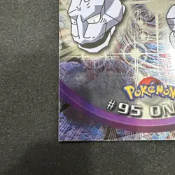 Topps Pokemon Card TV Series 2 Chrome Foil Blue Logo 1st Edition #95 Onix LP - Image 2
