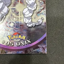 Topps Pokemon Card TV Series 2 Chrome Foil Blue Logo 1st Edition #95 Onix LP - Image 3
