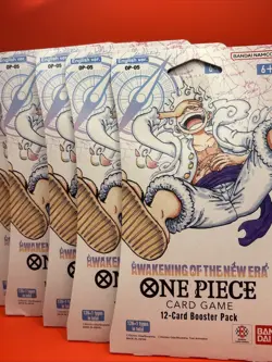 🔥 One Piece -OP-05 Awakening Of The New Era - Sleeved Booster Packs -5 Packs ⁉ - Image 2