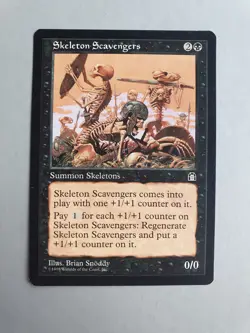 Skeleton Scavengers , MTG Stronghold (1998). Rare Black Creature NM - Image 1