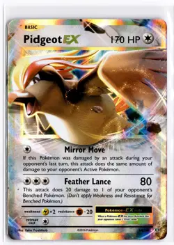 2016 TCG Pokemon #64 Pidgeot EX 64/108 Holo Evolutions - Image 1