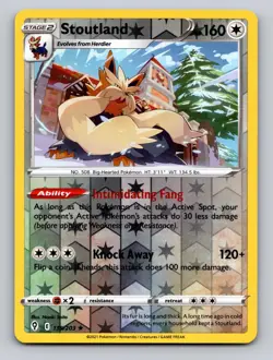 Stoutland 135/203 Rare Evolving Skies Pokemon Reverse Holo NM - Image 1