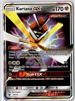 Kartana GX 70/111 Holo GX Rare Crimson Invasion Pokemon Near Mint - Image 1