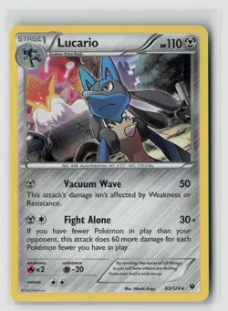 LUCARIO 63/124 HOLO RARE FATES COLLIDE POKEMON TCG LP - Image 1
