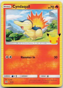Cyndaquil 010/025 Promo McDonald's 25th Anniversary Promos Pokemon Near Mint - Image 1