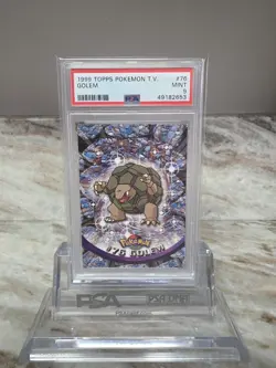 🔥 1ST EDITION, BLUE LOGO 🔥 1999 TOPPS POKEMON TV #76 GOLEM PSA 9 LOW POP! - Image 1