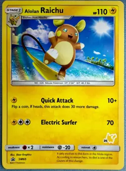Alolan Raichu (#56 Pikachu Stamped) SM65 - Pokemon Battle Academy BS Promo NM - Image 1