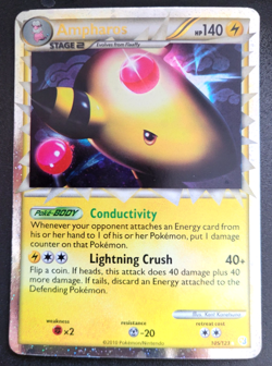 Pokemon HeartGold SoulSilver Ampharos Prime Ultra Rare 105/123 NM Condition - Image 1