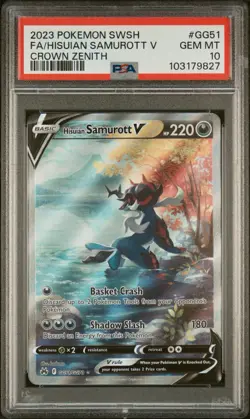 Pokemon Hisuian Samurott v GG51/GG70 Crown Zenith Galarian Gallery PSA 10 - Image 1
