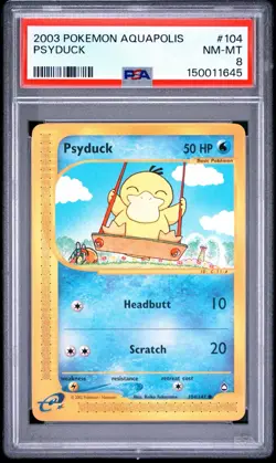 2003 POKEMON E READER AQUAPOLIS #104 PSYDUCK PSA 8 - Image 1