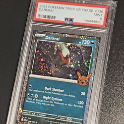Double Swirl PSA 9 Darkrai 2024 Trick or Trade Halloween Cosmos Pokemon Card - Image 1