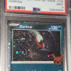 Double Swirl PSA 9 Darkrai 2024 Trick or Trade Halloween Cosmos Pokemon Card - Image 4