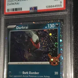 Double Swirl PSA 9 Darkrai 2024 Trick or Trade Halloween Cosmos Pokemon Card - Image 5