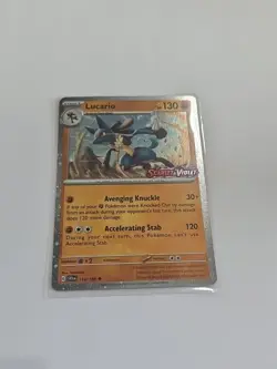 Lucario 114/198 Cosmos Holo Scarlet & Violet Stamped Pokemon TCG Near Mint - Image 1