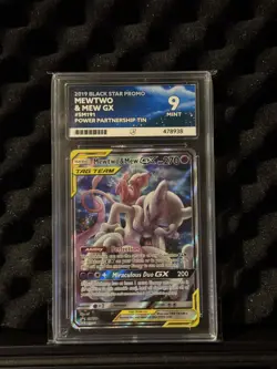 Pokemon TCG Mewtwo and Mew GX Sun Moon SM191 Holo Promo Card ACE 9 Mint - Image 1
