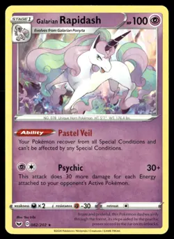 Galarian Rapidash 082/202 Rare Sword & Shield Pokemon Near Mint - Image 1