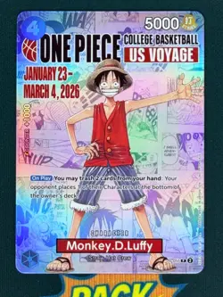 Monkey D Luffy One Piece College Basketball US Voyage 2026 Promo En CCG P055 - Image 1