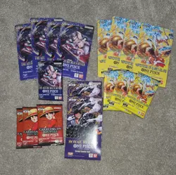 One Piece Booster Pack Lot OP10 OP13 OP14 OP15 Sleeved + Loose Packs x17 - Image 1
