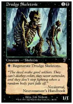 Drudge Skeletons -Foil Medium Play MTG 7th Edition - Image 1