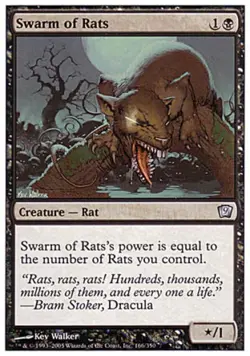Swarm of Rats - Light Play MTG 9th Edition - Image 1