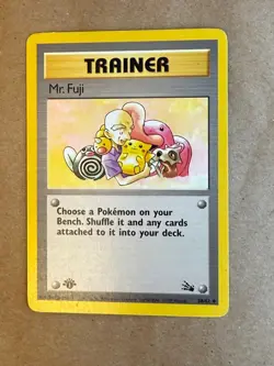 4 Fossil 1st Edition Pokemon Mr. Fuji Energy Search Recycle Mysterious Fossil - Image 3