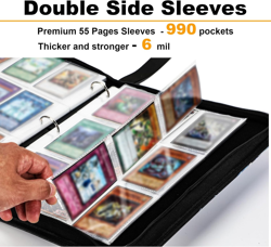 Trading Card Binder for YGO Card- 990 Pockets Card Album with Sleeves Compatible 705353476235 - Image 4