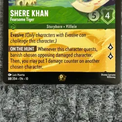 Disney Lorcana Whispers in the Well Shere Khan Fearsome Tiger 88/204 Legendary M - Image 4