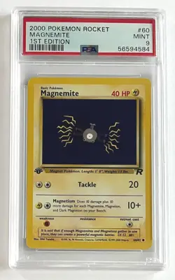 PSA 9 MINT Magnemite Team Rocket 1st Edition Pokemon Card 60/82 - Image 1