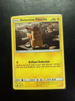 Detective Pikachu SM194 Sun Moon Black Star Promo Holo Rare Pokemon TCG Card LP - Image 1