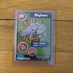 Rhyhorn #111 Pokemon The First Movie Promo Card PokeTrivia PERFORATED - Image 1