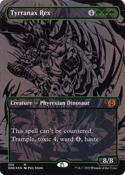 Tyrranax Rex - Oil Slick Foil Extended Art ONE NM MTG - Image 1