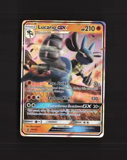 Lucario GX SM100 Sun & Moon Black Star Promo Holo Pokemon Card LP - Image 1