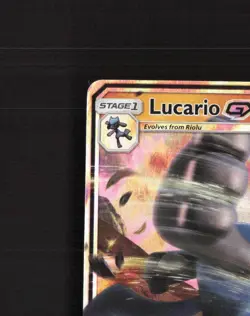 Lucario GX SM100 Sun & Moon Black Star Promo Holo Pokemon Card LP - Image 3