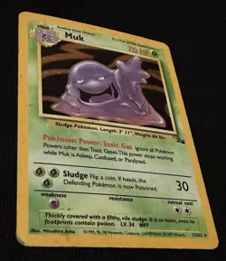 Pokemon TCG Muk Holo Rare Card 13/62 Fossil 1999 Vintage - Image 2