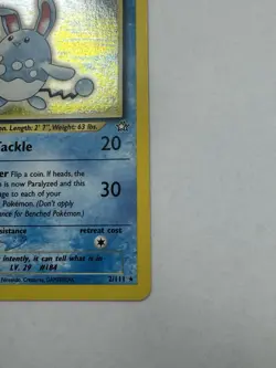 Wizards of the Coast Azumarill 2/111 Neo Genesis 2000 Unlimited Holo Rare 70 HP - Image 4