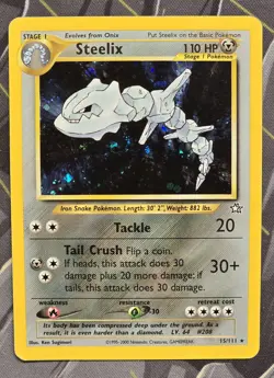 Pokemon TCG Steelix Holo SWIRL 🌀 Neo Genesis 15/111 Unlimited Holo Rare MP - Image 1
