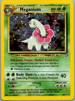 Meganium 10/111 Neo Genesis 2000 Holo Rare WOTC Pokemon Card TCG - Image 1