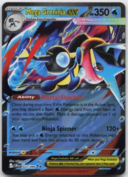 Mega Greninja ex Double Rare ME04: Chaos Rising 022/086 Pokemon TCG - Image 1