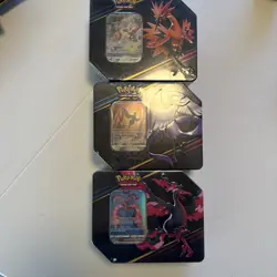 Pokemon TCG Crown Zenith Galarian Moltres Articuno Zapdos Tin Set of 3 Sealed - Image 1