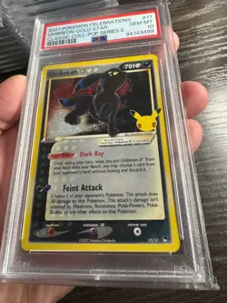2021 POKEMON CELEBRATIONS CLASSIC COLLECTION #17 UMBREON-GOLD STAR PSA 10 - Image 3