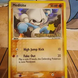 Meditite 55/106 Pokemon Emerald Stamped Reverse Holo NM - Image 1