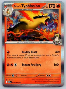 Ethan's Typhlosion 034/182 Rare Destined Rivals Pokemon Holo Near Mint - Image 1