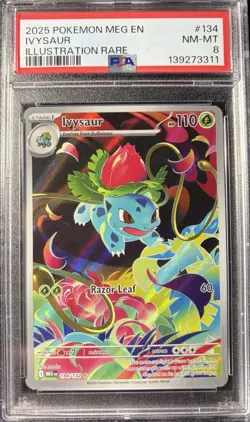 IVYSAUR 134/132 Mega Evolution POKEMON GRADED PSA 8 - Image 1