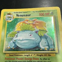 Pokemon Vintage Venusaur 15/102 Base Set Holo Damaged WotC 1999 - Image 2