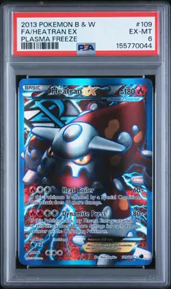 2013 POKEMON BLACK & WHITE PLASMA FREEZE #109 FULL ART/HEATRAN EX PSA 6 - Image 1