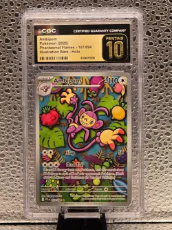Pokemon GRADED Ambipom 107/094 Phantasmal Flames IR PRISTINE 10 CGC ENGLISH - Image 1